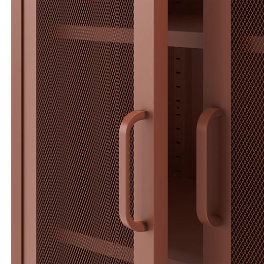 Terracotta metal display case, 80 x 40 x 170 cm | Diora