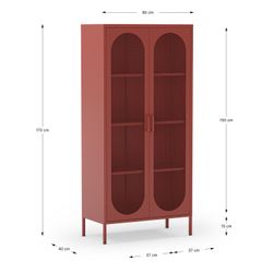 Terracotta metal display case, 80 x 40 x 170 cm | Diora