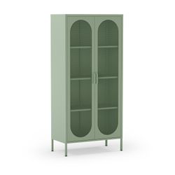 Metal display case in mint green, 80 x 40 x 170 cm | Diora
