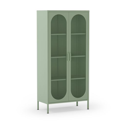 Vitrina de metal en verde menta, 80 x 40 x 170 cm | Diora