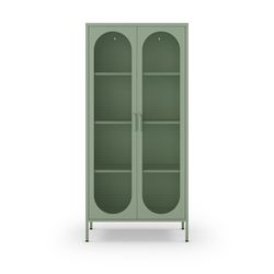 Metal display case in mint green, 80 x 40 x 170 cm | Diora