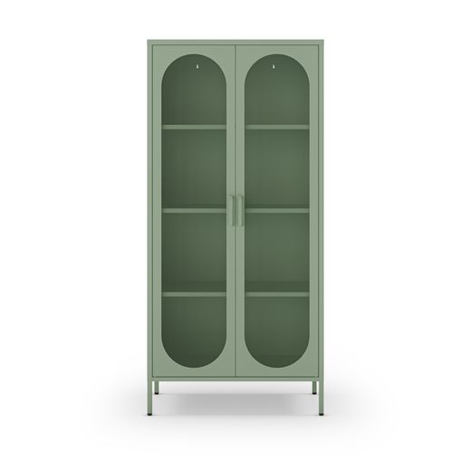 Metal display case in mint green, 80 x 40 x 170 cm | Diora