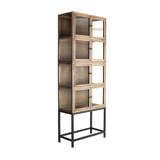 Recycled Pine Display Cabinet Bern, 85x40x85cm
