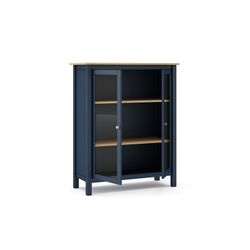 Furu och vitrinskåp i blått, 90 x 40 x 110 cm | dimmig