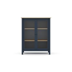 Furu och vitrinskåp i blått, 90 x 40 x 110 cm | dimmig