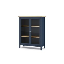 Furu och vitrinskåp i blått, 90 x 40 x 110 cm | dimmig