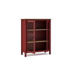 Pine and garnet glass display cabinet, 90 x 40 x 110 cm | misty