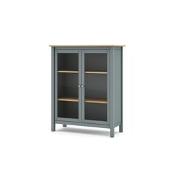 Furu och vitrinskåp i grönt, 90 x 40 x 110 cm | dimmig