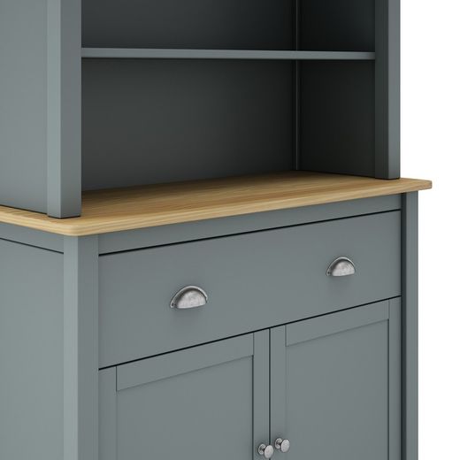 Pine and glass cabinet in green, 90 x 40 x 180.5 cm | misty