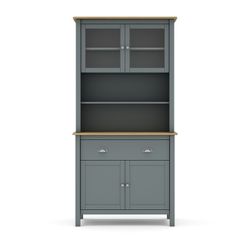 Pine and glass cabinet in green, 90 x 40 x 180.5 cm | misty