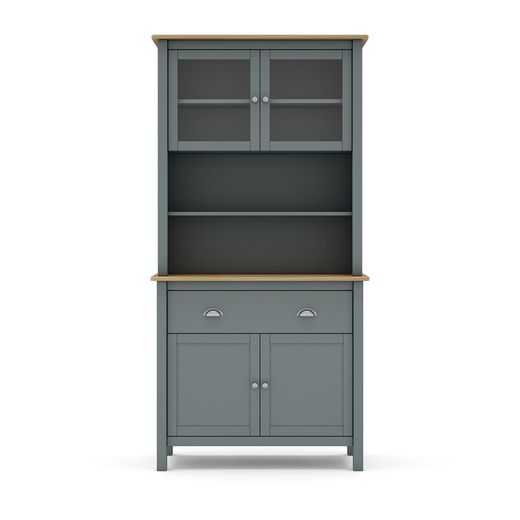 Pine and glass cabinet in green, 90 x 40 x 180.5 cm | misty