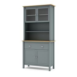 Pine and glass cabinet in green, 90 x 40 x 180.5 cm | misty