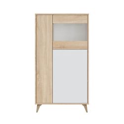 Armoire en bois naturel/blanc, 77x33x142 cm | KIKU