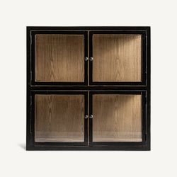 Vitrina modular em pinho reciclado na cor preta, 85 x 40 x 85 cm | Berna