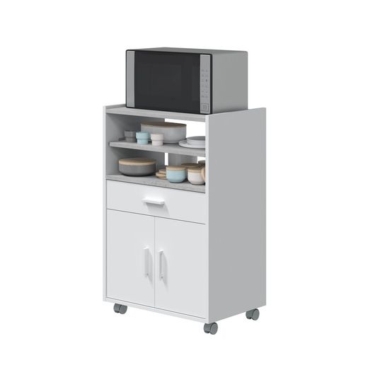 White/grey wooden showcase, 59x40x92 cm | TIDY