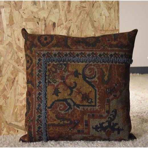 VP INTERIOR - Multicolored wool and cotton cushion, 50x50 cm