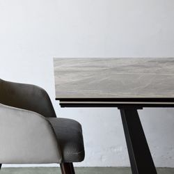 VP INTERIORISM-Extending ceramic and metal dining table, 180 / 270x90x75 cm