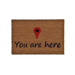 Vous êtes ici-Paillasson en fibre de coco marron, 40x60 cm
