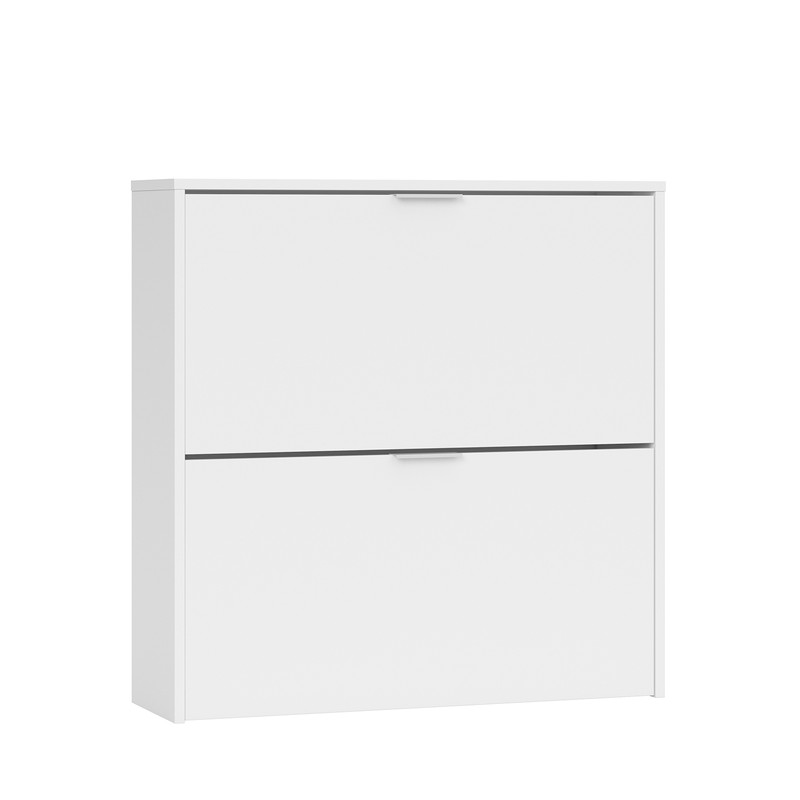 Zapatero alto de madera gris/blanco, 55x36x103 cm