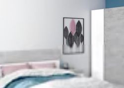 Wysoki drewniany stojak na buty szaro-biały, 55x36x103 cm | gwiazda