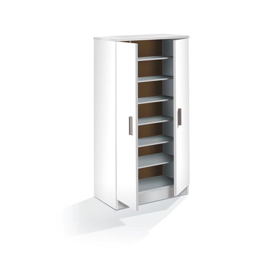 Wardrobe shoe rack 7 shelves white, 55 x 36 x 108 cm