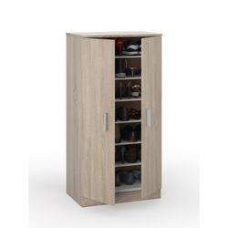Armoire étagère à chaussures 7 étagères couleur chêne, 55 x 36 x 108 cm