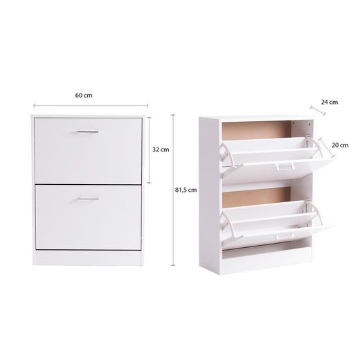 Zapatero de madera de pino blanco 60x24x81 cm | Blahnik