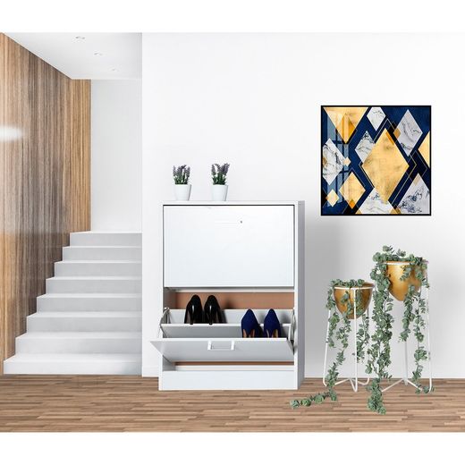 Zapatero de madera de pino blanco 60x24x81 cm | Blahnik