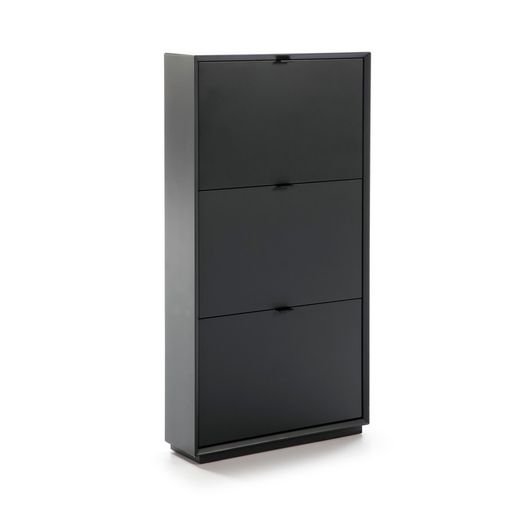 Zapatero de Madera Azul Petróleo 3 Puertas 64x18x121,6 cm