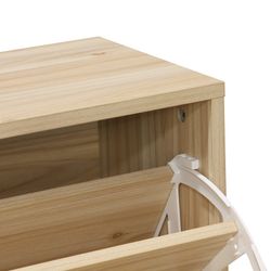 Étagère à chaussures en mélamine et rotin naturel, 60 x 24 x 82 cm | Décor