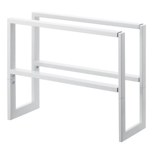 Wysuwany stalowy stojak na buty w kolorze białym, 38 x 15 x 30 cm | linia