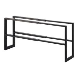 Extendable black steel shoe rack, 38 x 15 x 30 cm | line